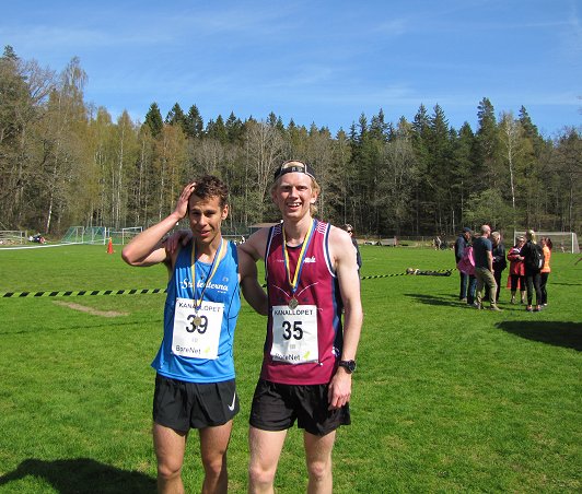 21 km herrar; 1:a nr 35 Kalle Andersson och 2:a nr 39 Maximillian Lohm Isberg.
